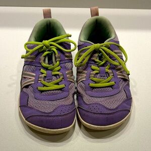 Kids XERO Prio barefoot Purple and Green Sneakers size 4
